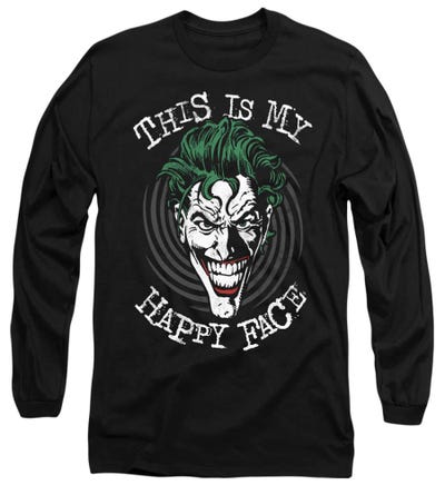 Batman Joker Maniacal Spiral Long Sleeve Shirt