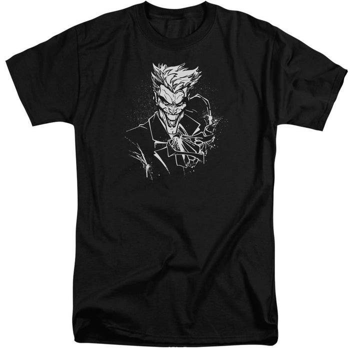 Batman Joker'S Splatter Smile Tall T-Shirt