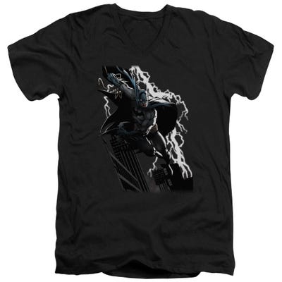 Batman Lightning Crashes V-Neck T-Shirt