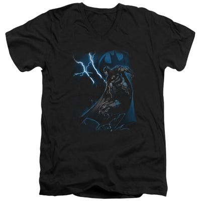 Batman Lightning Strikes V-Neck T-Shirt