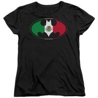 Batman Mexican Flag Shield Womens T-Shirt