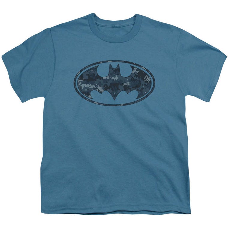 Batman Camouflage CAMO BAT LOGO Shield Licensed Heather T-Shirt All Sizes