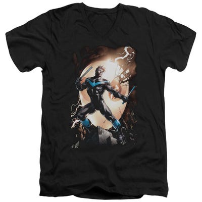 Batman Nightwing Against Owls V-Neck T-Shirt