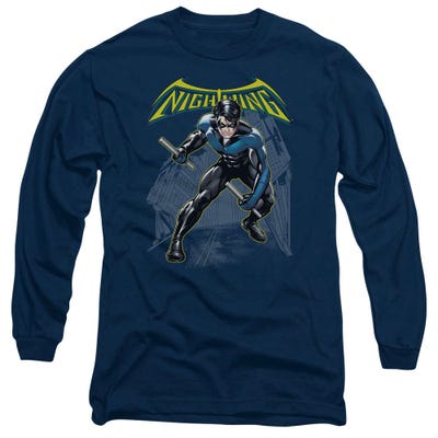 Batman Nightwing In Action Long Sleeve Shirt