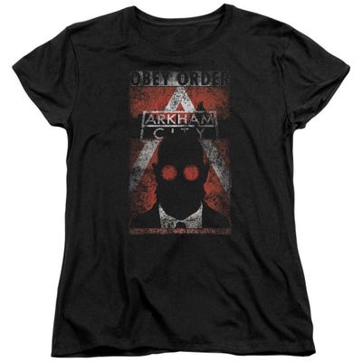 Batman Obey Order Poster Womens T-Shirt