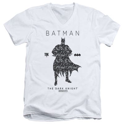 Batman Paisley Silhouette V-Neck T-Shirt