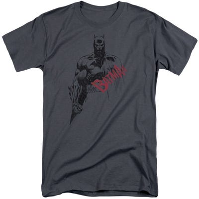 Batman Sketch Bat Red Logo Tall T-Shirt