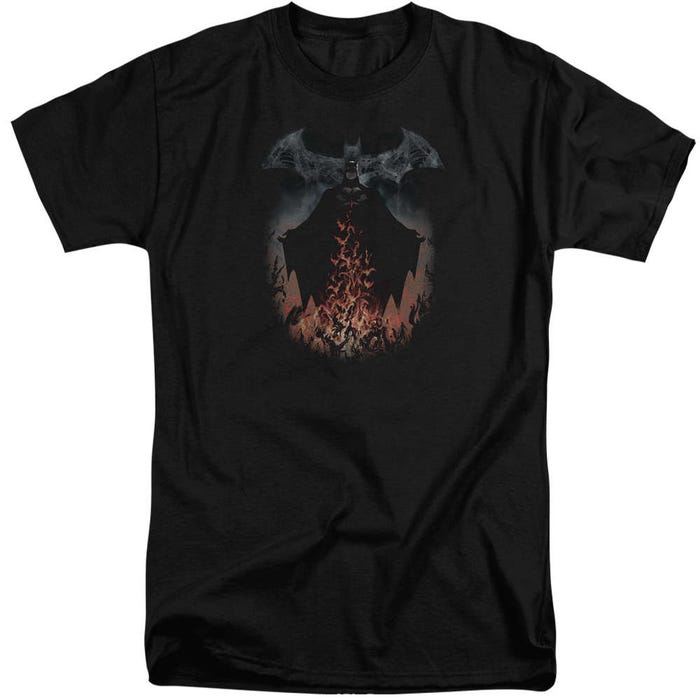 Batman Smoke And Fire Tall T-Shirt