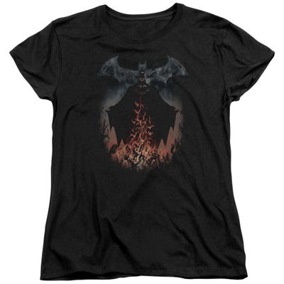 Batman Smoke And Fire Womens T-Shirt