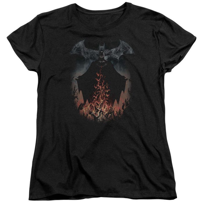 Batman Smoke And Fire Womens T-Shirt