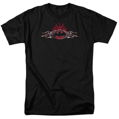 Batman Steel Flames Logo T-Shirt