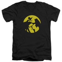 Batman Yellow Spotlight V-Neck T-Shirt