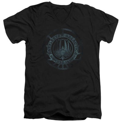 Battlestar Galactica Faded Emblem V-Neck T-Shirt