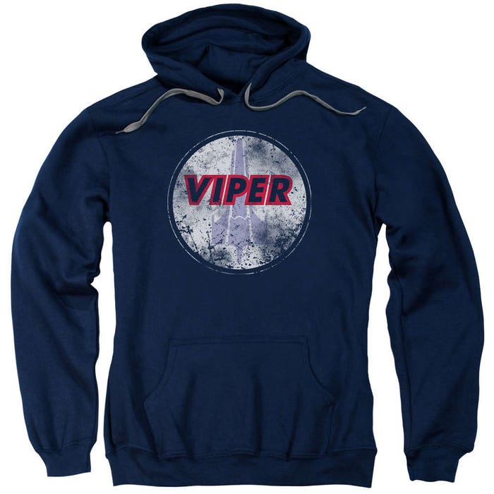 Battlestar Galactica War Torn Viper Logo Hoodie