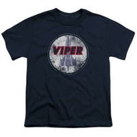 Battlestar Galactica War Torn Viper Logo Kids T-Shirt