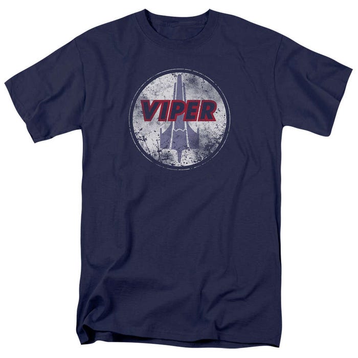 Battlestar Galactica War Torn Viper Logo T-Shirt