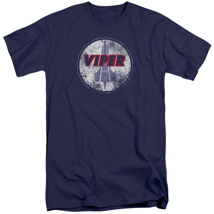 Battlestar Galactica War Torn Viper Logo Tall T-Shirt