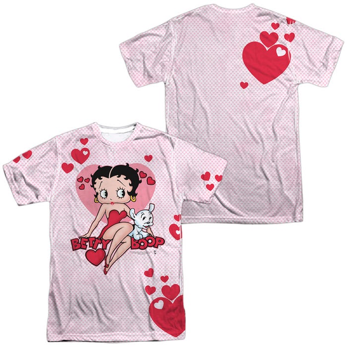 Betty Boop Sweet Heart Front & Back Sublimation T-Shirt