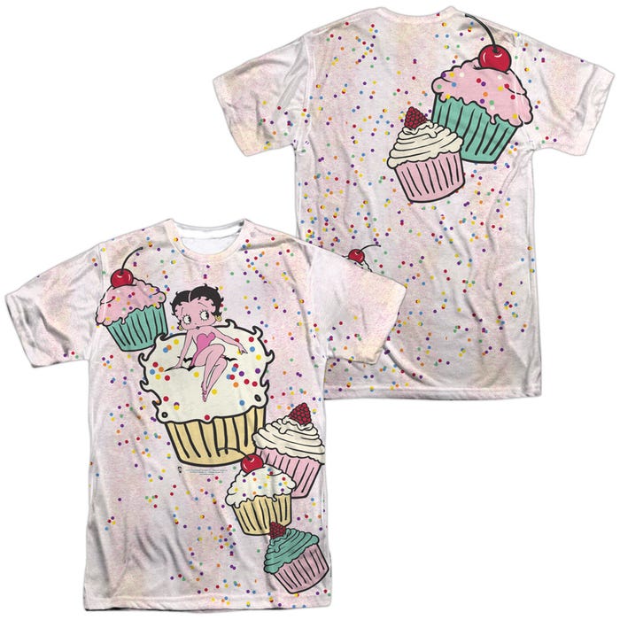 Betty Boop Cup Cake Front & Back Sublimation T-Shirt