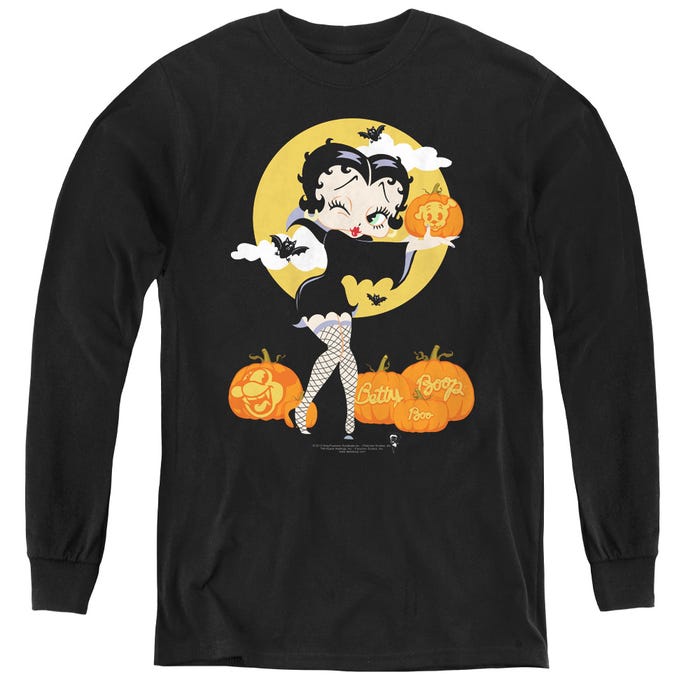 BETTY BOOP VAMP PUMKINS Kids Long Sleeve Shirt