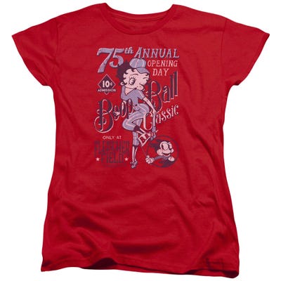 Betty Boop Baseball Cover Retro Design Womens T-Shirt