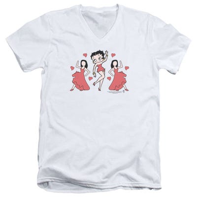 Betty Boop BB Dancing Heart Dance V-Neck T-Shirt