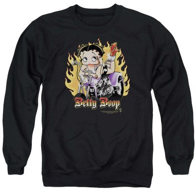 Betty Boop Biker Flames Motor Cycle Sweatshirt