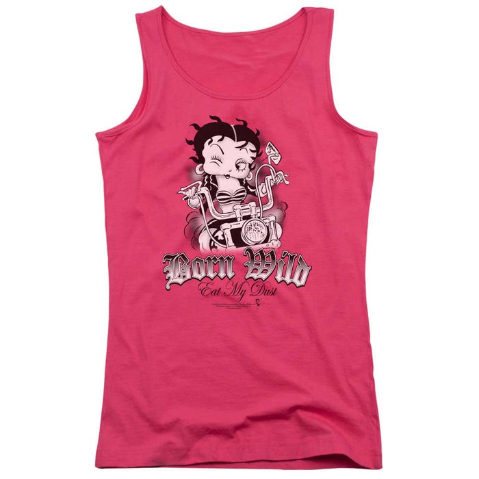 Betty Boop Born Wild Biker Girl Juniors Tank Top