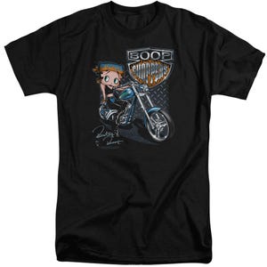 Betty Boop Chippers Biker Motor Cycle  Tall T-Shirt