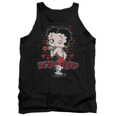 Betty Boop Classic Kiss Logo Hearts Tank Top