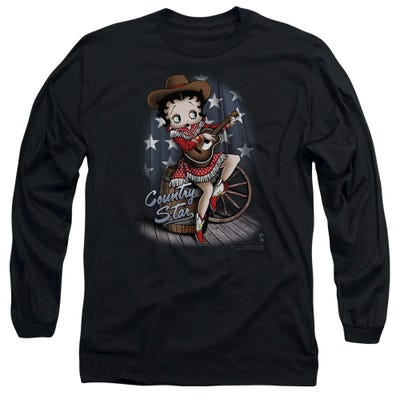 Betty Boop Country Star Singer Long Sleeve Shirt