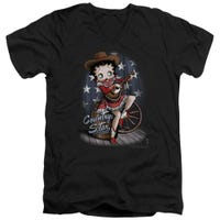 Betty Boop Country Star Singer V-Neck T-Shirt