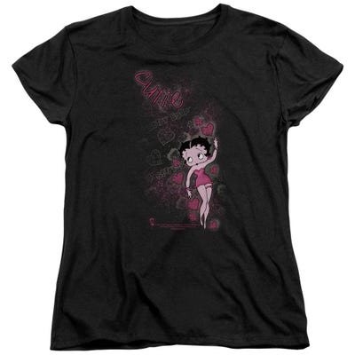 Betty Boop Cutie Love and Hearts Womens T-Shirt