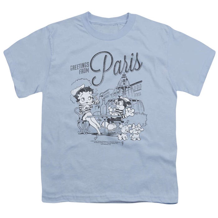 Betty Boop Greetings from Paris, France Kids T-Shirt