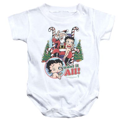 Betty Boop I Want it All for Christmas Santa Baby Bodysuit