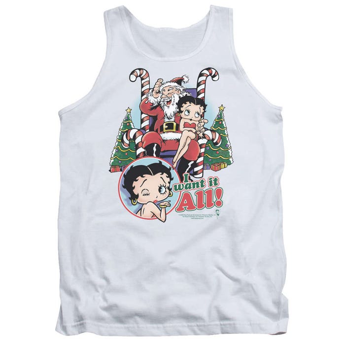 Betty Boop I Want it All for Christmas Santa Tank Top