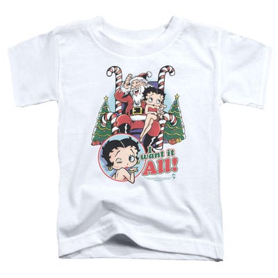 Betty Boop I Want it All for Christmas Santa Toddler T-Shirt