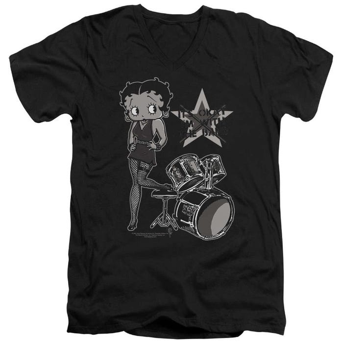 Betty Boop I'm With The Band Rock V-Neck T-Shirt