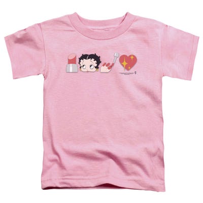 Betty Boop Lipstick Head Nails and Love Symbols Toddler T-Shirt