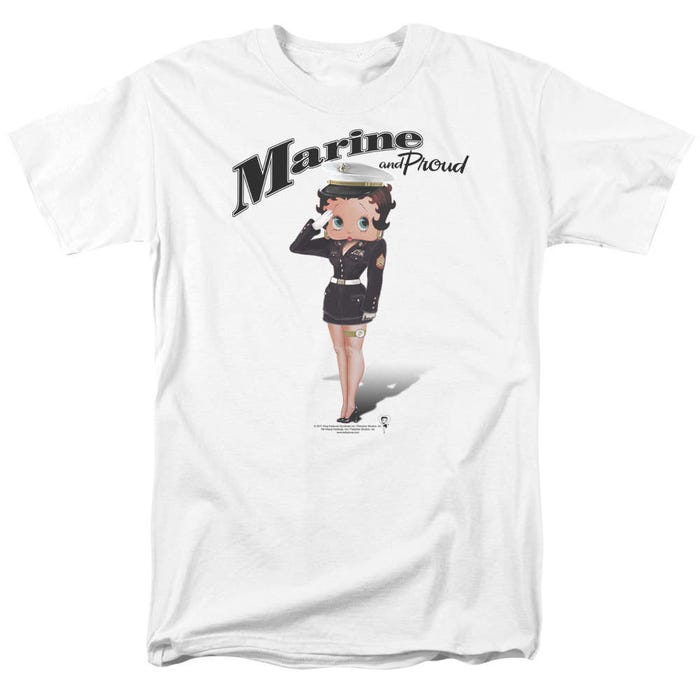 Betty Boop Marine and Proud USA T-Shirt