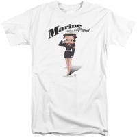 Betty Boop Marine and Proud USA Tall T-Shirt