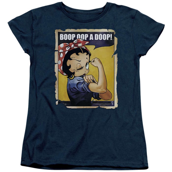 Betty Boop Muscle Power Boop Oop A Doop! Womens T-Shirt
