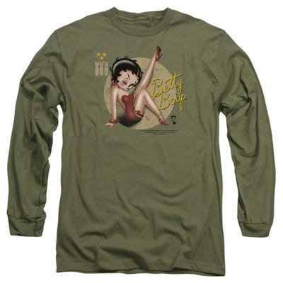 Betty Boop Nose Art Military Long Sleeve Shirt