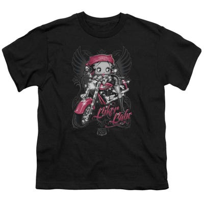 Betty Boop Pink Biker Babe Motor Cycle Kids T-Shirt