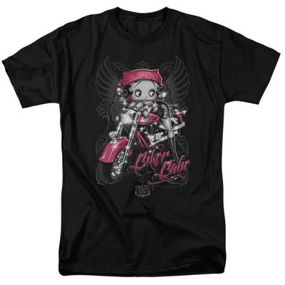 Betty Boop Pink Biker Babe Motor Cycle T-Shirt