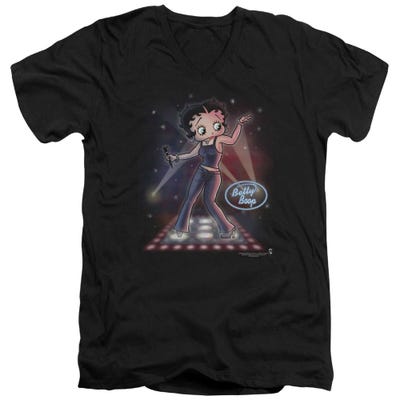 Betty Boop Pop Star Singer V-Neck T-Shirt