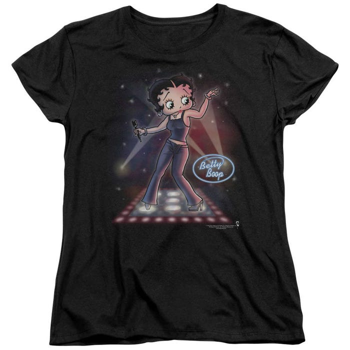 Betty Boop Pop Star Singer Womens T-Shirt