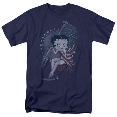 Betty Boop Proud To Be in the USA Flag T-Shirt