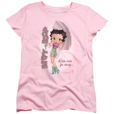 Betty Boop Rain Rain Go Away Womens T-Shirt