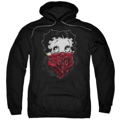 Betty Boop Red Bandana and Roses Gangster Hoodie